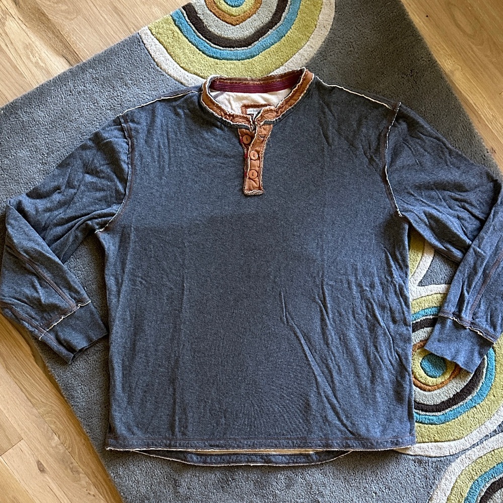 Carbon2Cobalt Men's Blue Henley Shirt